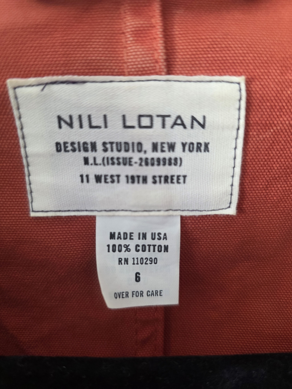 Nili Lotan Orange Cotton Blazer with Flap Pockets - Picture 4 of 4